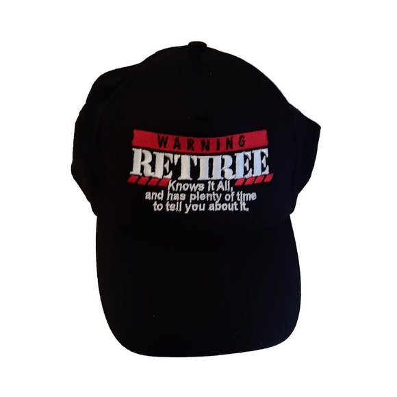 Warning RETIREE Knows it all & has Plenty of time to ... Trucker Strapback Cap - Picture 5 of 8